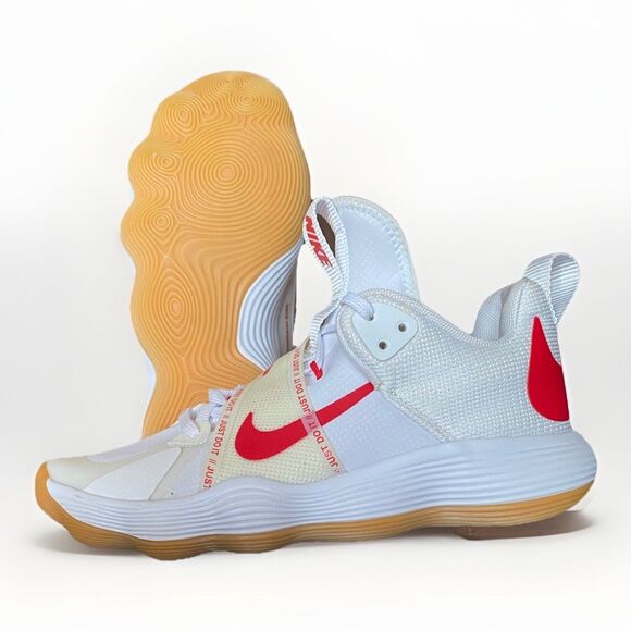 Nike React Hyperset White Red Womens Volleyball Shoes Sz 8.5 NEW* CI2956-160 - Picture 1 of 12